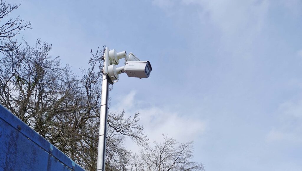 CCTV camera on high pole